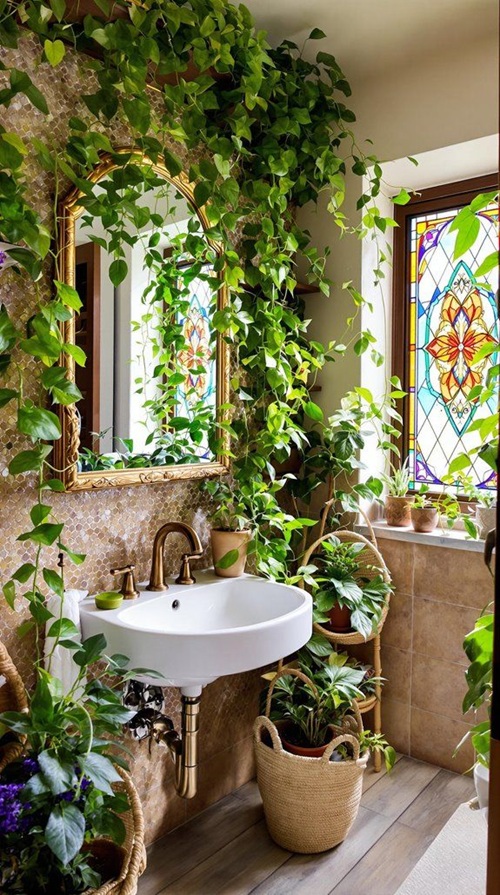 BATHROOM DECOR- Greenery in the bathroom