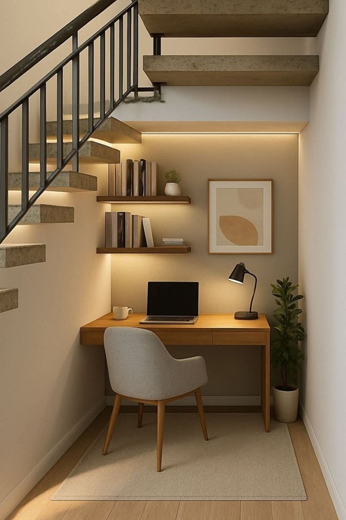 Compact Under Stair Home Office: woodykiss