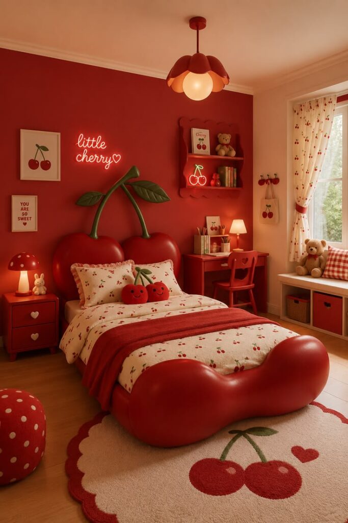 Cherry-themed bedroom