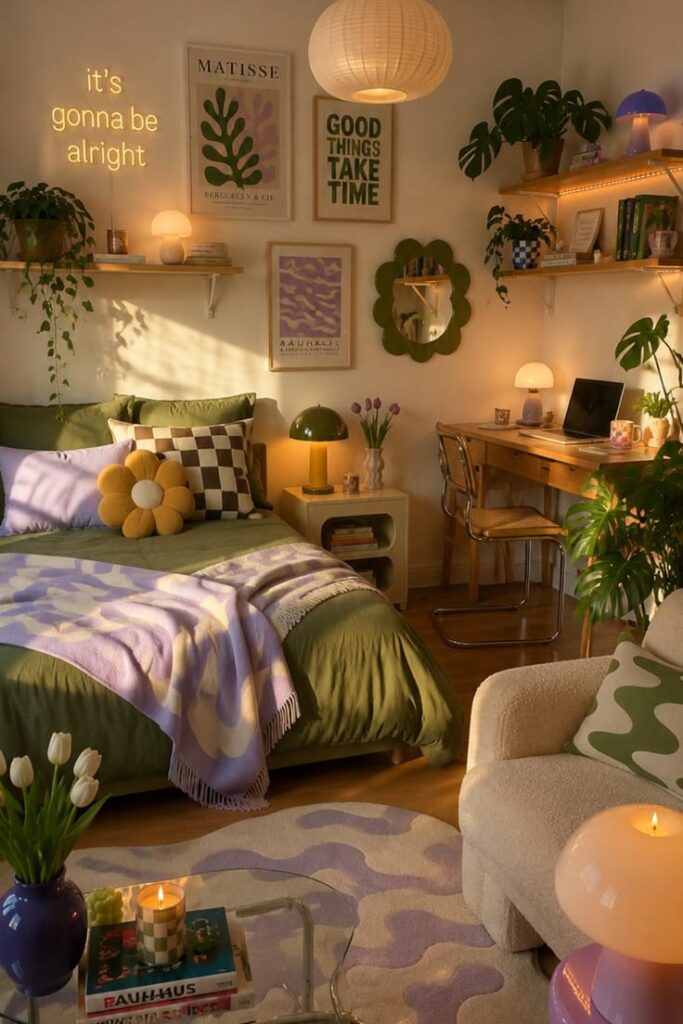 Nature-Inspired Cozy Retreat bedroom