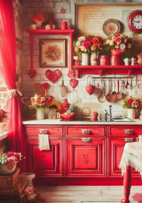 vintage red kitchen idea: woodykiss