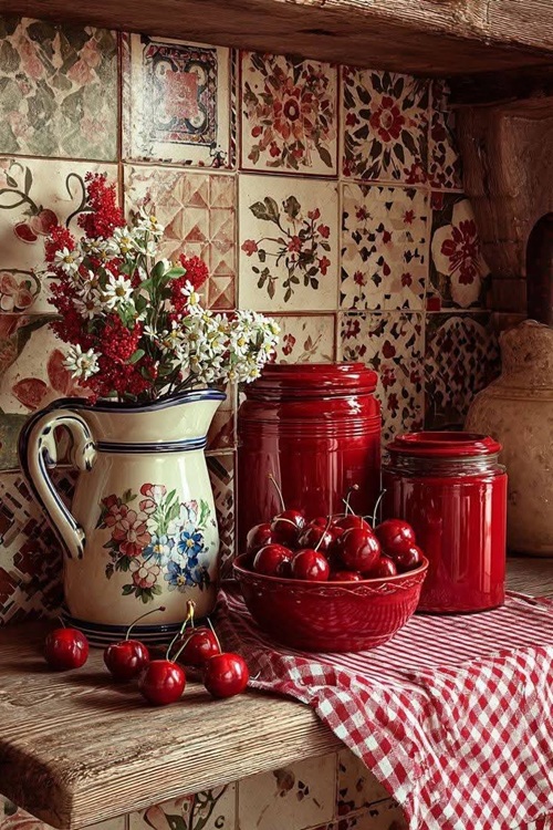 stuff red kitchen idea: woodykiss