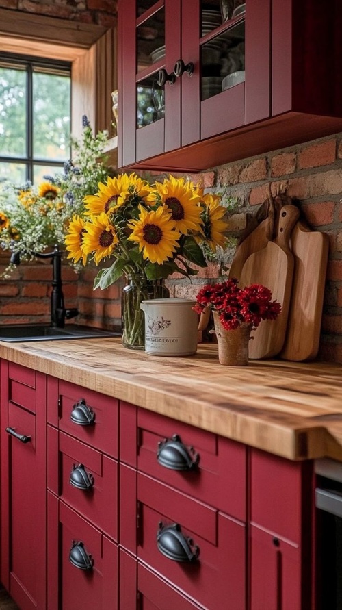 red kitchen idea: woodykiss
