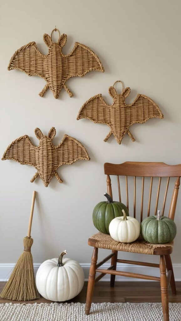 HALLOWEEN WOODEN RATTAN BATS